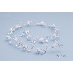 Creases Flowers with Pearls and Sparkle Beads on Lovely Communion Headpiece style WG-007