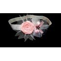Lovely White/Pink Christening/Special Occasion Headband Style 189