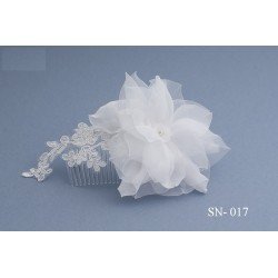 Large White Flower Communion/Special Occasion Hair Comb style Sn-017