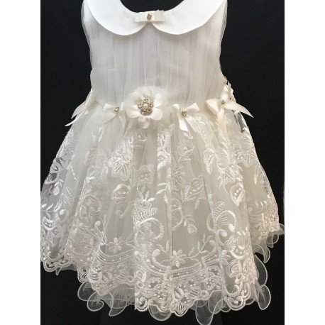 Couche Tot Baby Christening/Special Occasion Dress with Matching Headband 123056