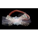 Pink Christening/Special Occasion Headband with Flower and Bow Style HB-02