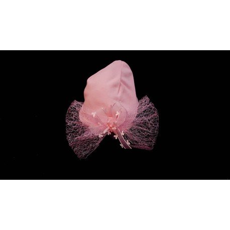Pink Cotton Christening/Special Occasion Bonnet Style BT-01