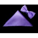 Bowtie and Pocket Square in Lilac Shades style Bow01