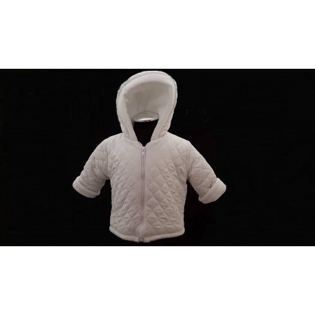 White Fleece Lined Baby Jacket style J01