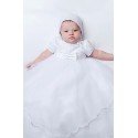 Baby Girls White Ceremony Robe & Bonnet by Sarah Louise Style 001096