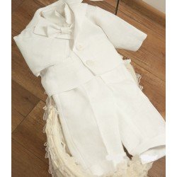 Baby Boy Christening/ Baptism White Linen Suit Style MAX