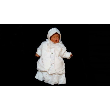 3 pcs White Christening Baby Girl Outfit style Wch01