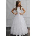 Handmade Classic Tulle&Lace Communion Dress with Embroidery ANDREA