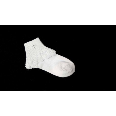 First Holy Communion White Socks with Cross Style CSK003
