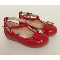 Red Leather Special Occasions Shoes Style 4378