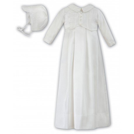 Sarah Louise Christening Ivory Baby Boy Gown with Bonnet Style 001178