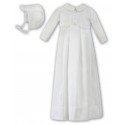 Sarah Louise Christening Ivory Baby Boy Gown with Bonnet Style 001176