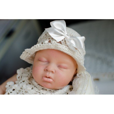 Baby Girls Ivory Crochet Christening/Special Occasion Bonnet Style DAISY