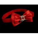 Red Satin Bow Diamanté Buckle Baby Headband Style 373