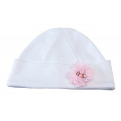White/Pink Christening/Special Occasion Bonnet Style BONNET IGA BIS