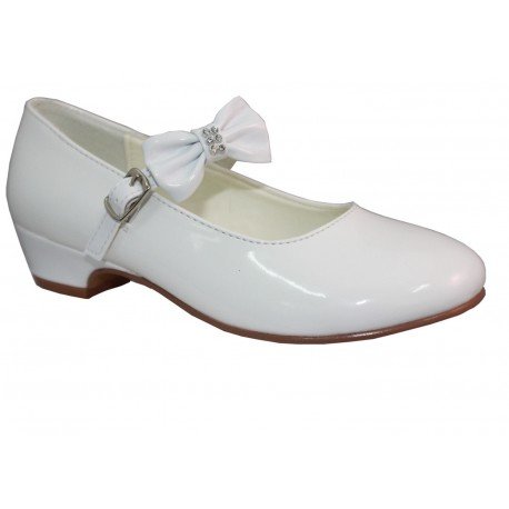 First Holy Communion White Leather Shoes Style DANIELLE