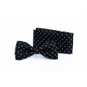 Black/White First Holy Communion Bowtie and Pocket Square Style F17