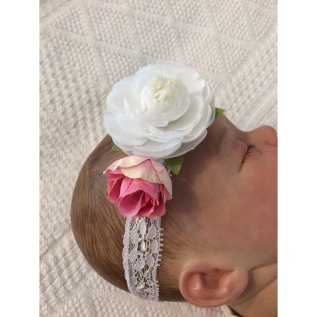 Lace/Flowers Christening/Special Occasion Headband Style EVA
