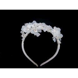 White First Holy Communion Headband Style OP-105