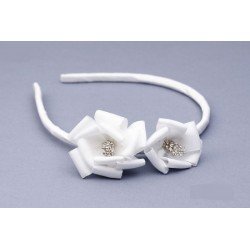 White First Holy Communion Headband Style OW-038