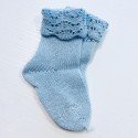 Hand Made Turn Over Baby Boy Christening/ Special Occasion Socks BLUE