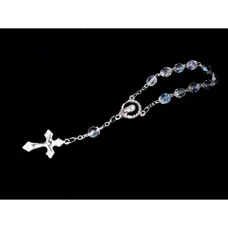 Transparent/Silver Baptism Baby Bracelet 10th Rosary Style ROSARY 12