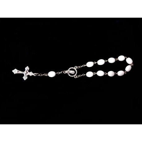 White/Silver Baptism Baby Bracelet 10th Rosary Style ROSARY 19