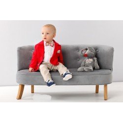 White/Red/Beige Baby Boy Special Occasion Outfit Style A008