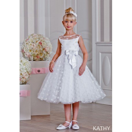 Unusual First Holy Communion Ballet Length Dress Style KATHY