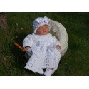 Baby Girl Christening Crochet Handmade White Jacket Style DAISY
