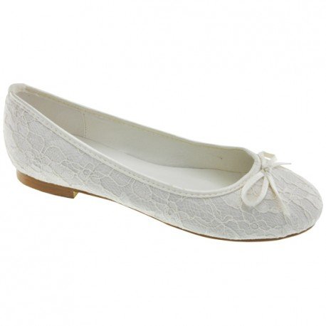 White Lace First Holy Communion Shoes Style 909