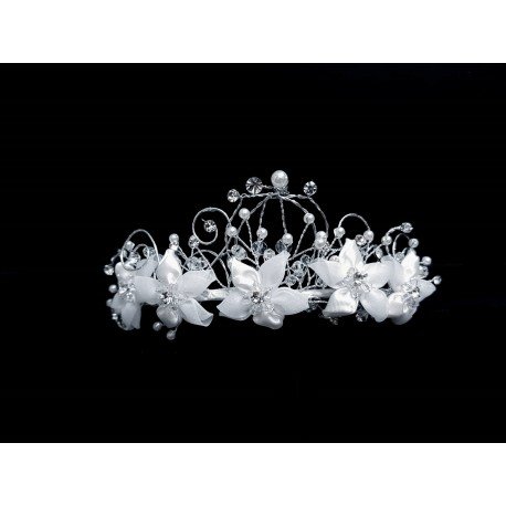 First Holy Communion White/Silver Tiara Style 3693