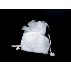 First Holy Communion White Handbag with Beads Style 4563