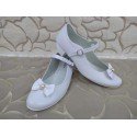 White Leather First Holy Communion Shoes Style 901