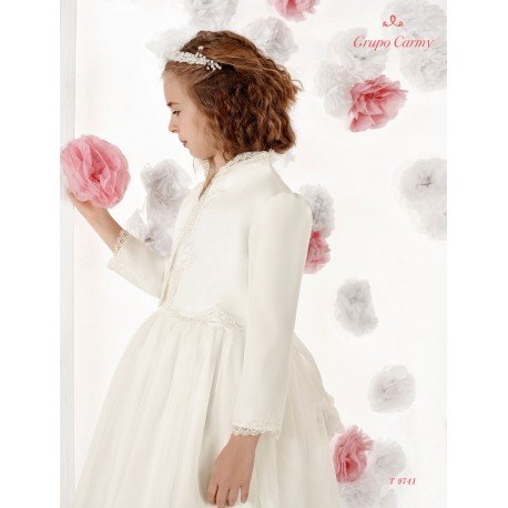 Handmade Ivory First Holy Communion/Special Occasion Bolero Style T-9741