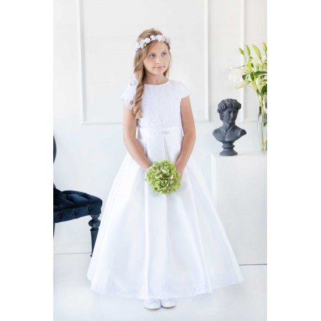 White Handmade First Holy Communion Dress Style MARLENE BIS