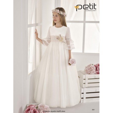 Ivory/Pink Handmade First Holy Communion Dress Style 820