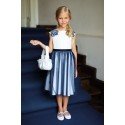 Beautiful Ivory/Navy Confirmation/Special Occasion Dress Style 19/SM/20