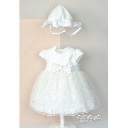 Amaya Handmade Ivory Lace Christening Baby Girl Dress Style 512020MC