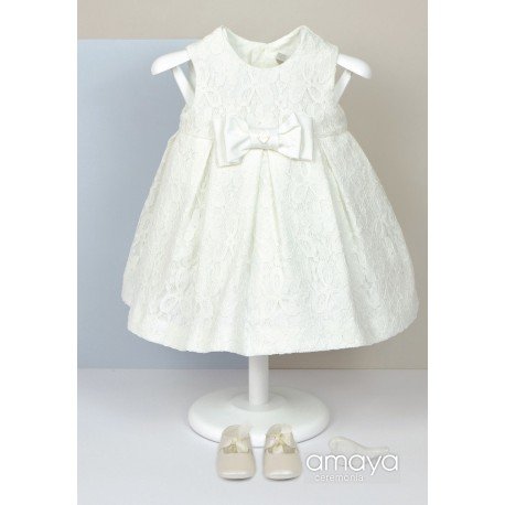 Handmade Ivory Lace Christening Baby Girl Dress Style 512183SM