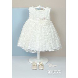 Amaya Handmade Lace Christening Ivory Dress Style 512024SM