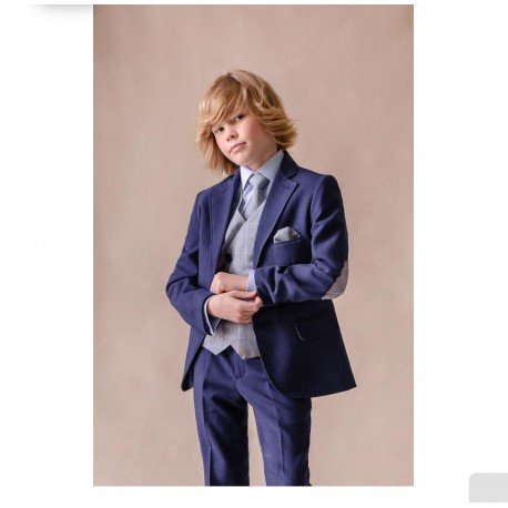 NAVY FIRST HOLY COMMUNION/SPECIAL OCCASION JACKET WITH PATCHES STYLE 10-03036