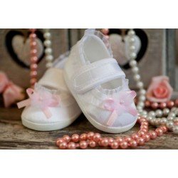 White/Pink Christening/Special Occasion Shoes Style M009
