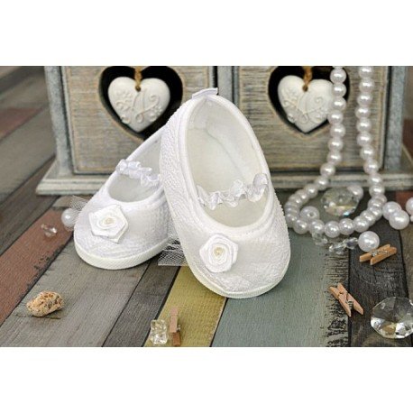 White Christening/Baptism Baby Girl Shoes Style M011