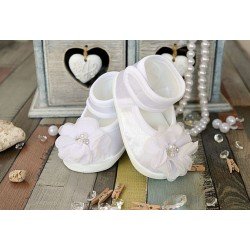 WHITE BABY GIRLS CHRISTENING/OCCASION BALLERINA SHOES STYLE M014