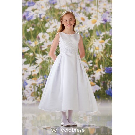JOAN CALABRESE WHITE TEA-LENGTH FIRST HOLY COMMUNION DRESS STYLE 120352