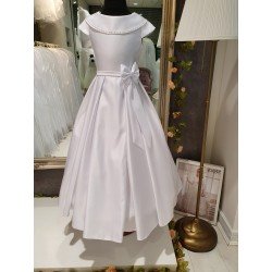 White Handmade First Holy Communion Dress Style MAGNOLIA
