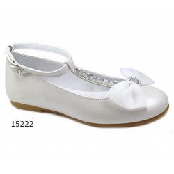 Spanish White First Holy Communion Shoes by Tinny Shoes Style 15222