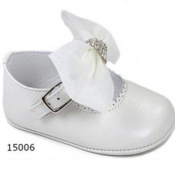 Spanish Handmade Ivory Christening Shoes by Tinny Shoes Style 15006