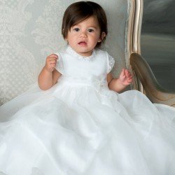 SARAH LOUISE WHITE BABY GIRL CHRISTENING GOWN & BONNET STYLE 001055